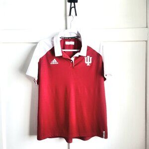 IU Hoosiers Red White College Core Sporty Preppy Game Day Polo